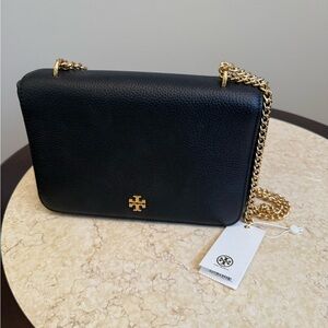 Tory Burch Black Crossbody with Gold Chain